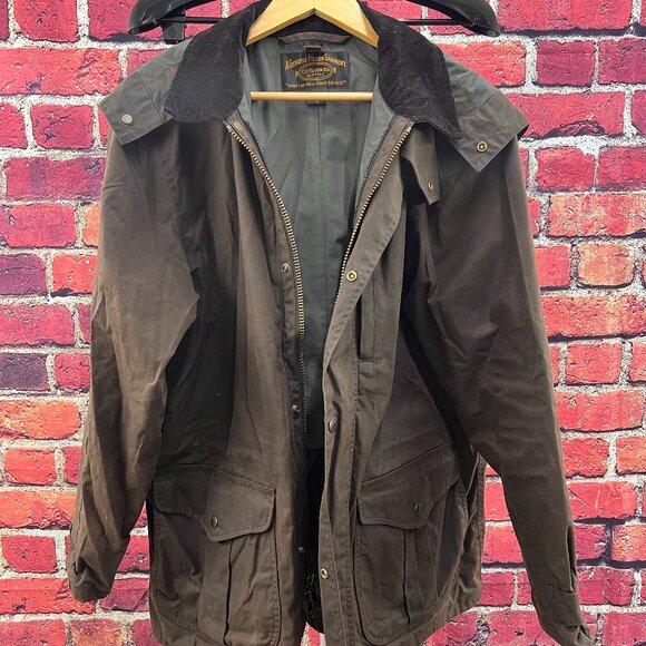 Filson Cover Cloth Woodland Jacket with Hood, Cabin Brown, Medium Accepts Liner - Picture 1 of 9